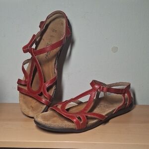 Naot Dorith Sandals - Dark Red Leather Strappy Comfort - Size 40 EU (US 9)